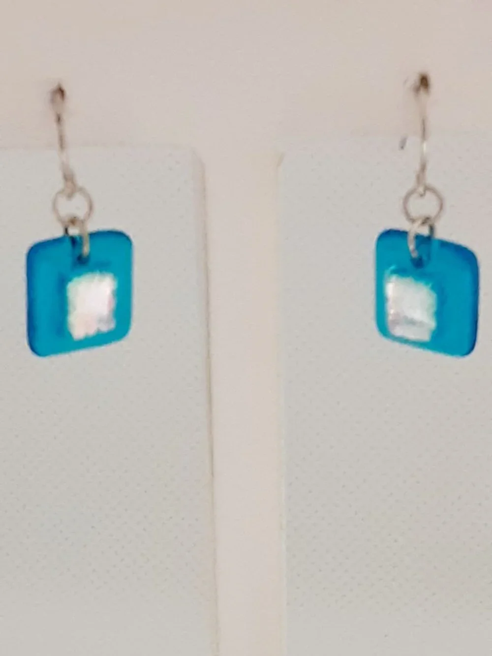 Summer Bright NEW ocean blue glass French wire earrings